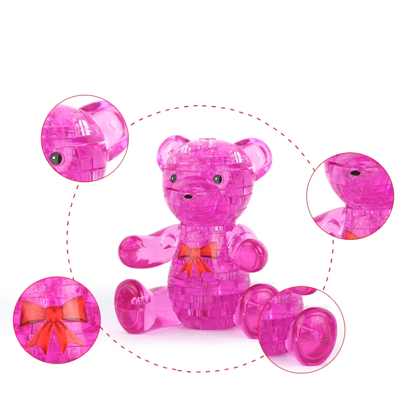 3D пазл с кристаллами милый медведь Модель для сборки установленные игрушки