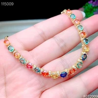 kjjeaxcmy fine jewelry 925 sterling silver inlaid natural color sapphire bracelet trendy girl hand bracelet support testing