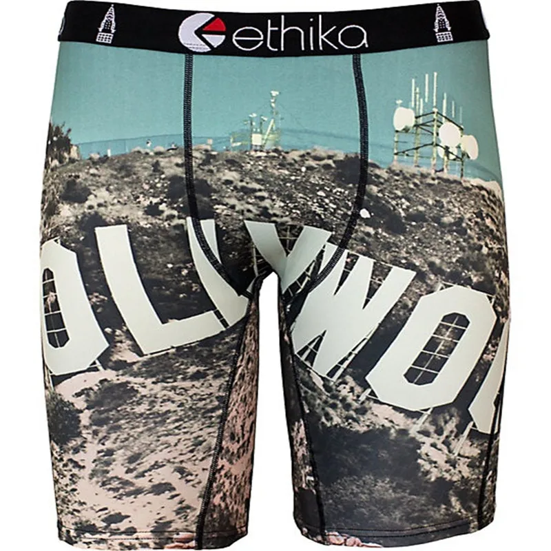 S Ethika мужские трусы-боксеры нижнее бельё для девочек дизайнерские дышащие трусы-боксеры из Ice Silk длинные Шорты спортивные мужские облегающие трусы для мужчин - Цвет: S