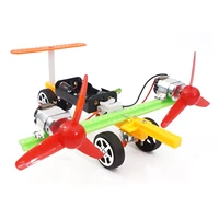 kid assembling electric toy wooden glider airplane model diy electric handmade taxiing airplane model toys blocks educational