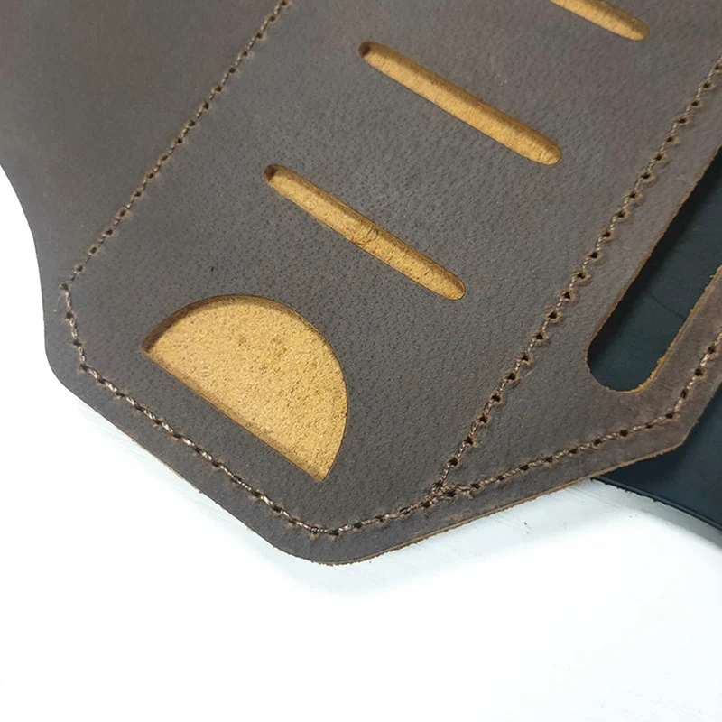 Тактический кожаный чехол для инструмента с полем выживания, карманом для хранения, портативным фонариком, ножом в кармане - 1 шт.