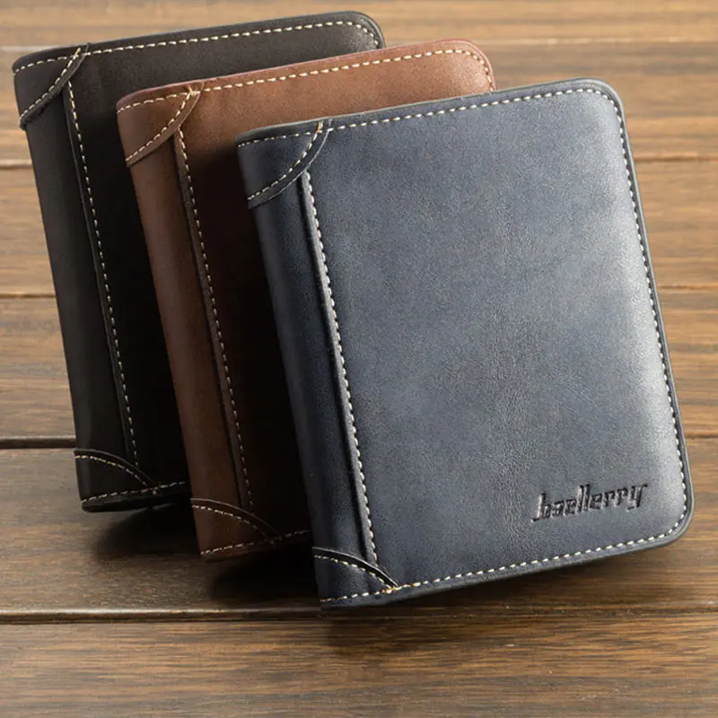 Мужской кошелек из искусственной кожи винтажный для денег визитная карточка