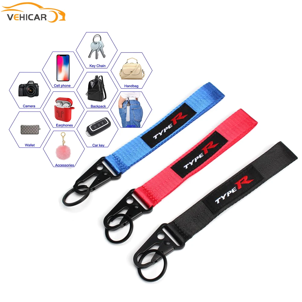 

Автомобильный брелок для ключей автомобиля, рюкзак с орлиным Бобом, полоски с вышивкой, нейлоновый брелок для ключей для HONDA TYPER, автомобильн...