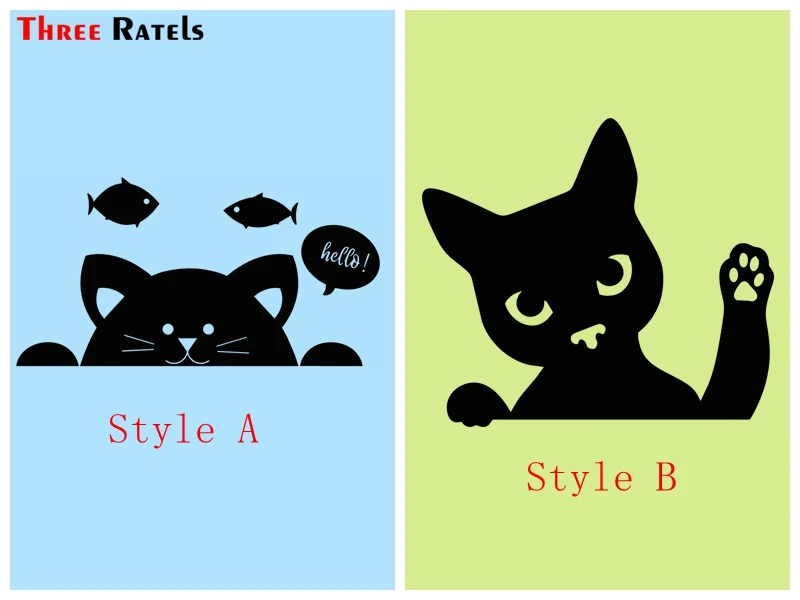 Автомобильная наклейка Three Ratels FD18 с милым котенком глайкинг водонепроницаемые