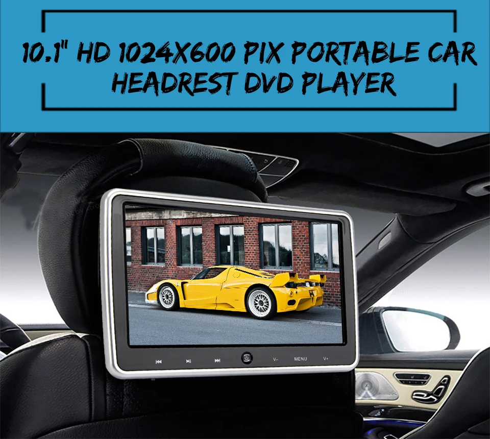 Монитор на подголовник автомобиля 10 1 дюйма 1024x600 HD HDMI IR AV FM USB | Автомобили и