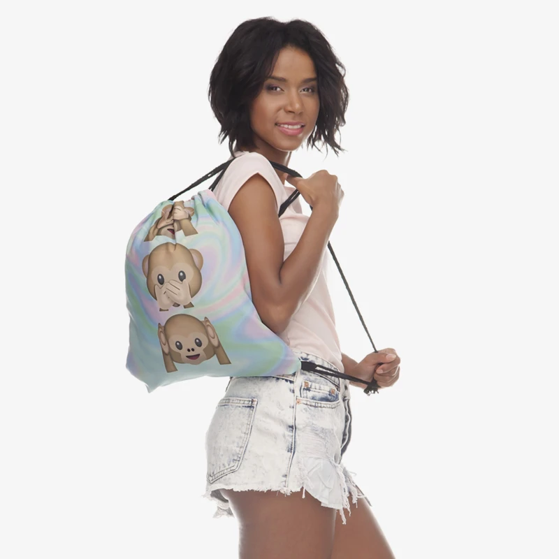 Новый 3D мешок с кулиской принтом голограмма Monkeys модные Mochila Cuerda дома и на