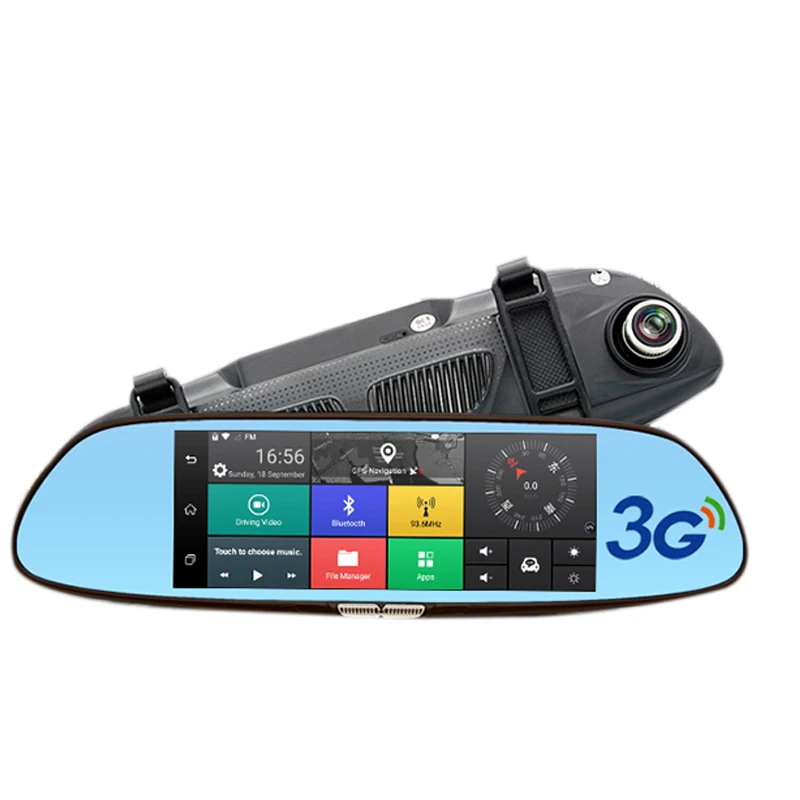 7 дюймов Камера заднего вида камера Android 5 0 Wifi Gps Full Hd 1080P видеорегистратор с двумя