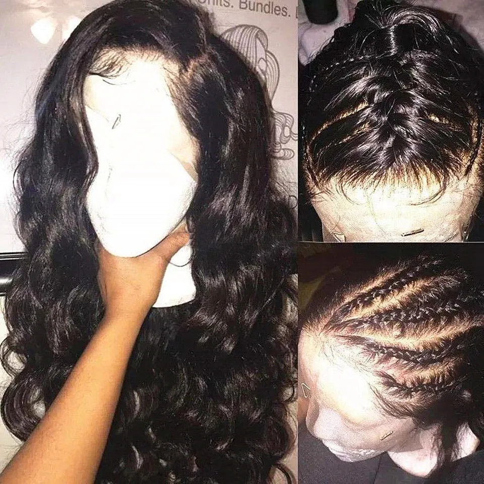 Дешевые 13X4 Синтетические волосы на кружеве человеческих волос парики с детскими