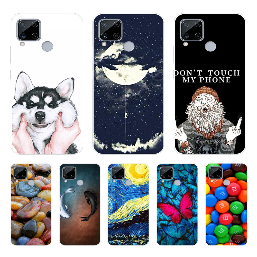 Чехол для OPPO Realme C15, силиконовая Мягкая задняя крышка, чехол для OPPO Realme C15, чехол Realme C15 RMX2180, чехол, Обложка, чехлы, Coque