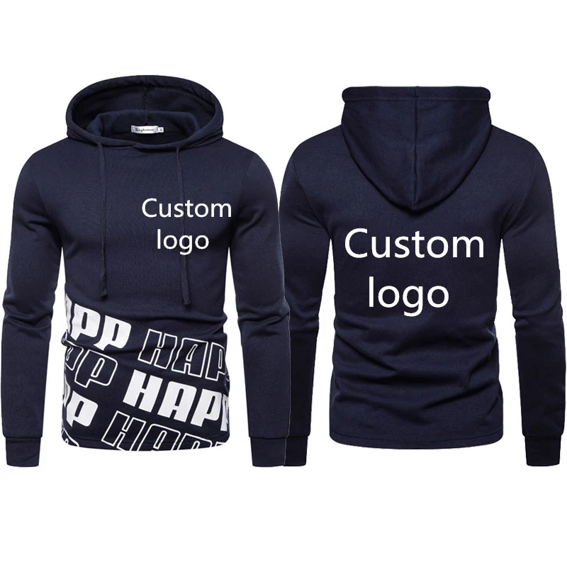 

Custom logo Cotton Fleece Men's Sweatshirt hoodie top Loose casual Hip-hop street youthful vitality high-quality men's hoodie