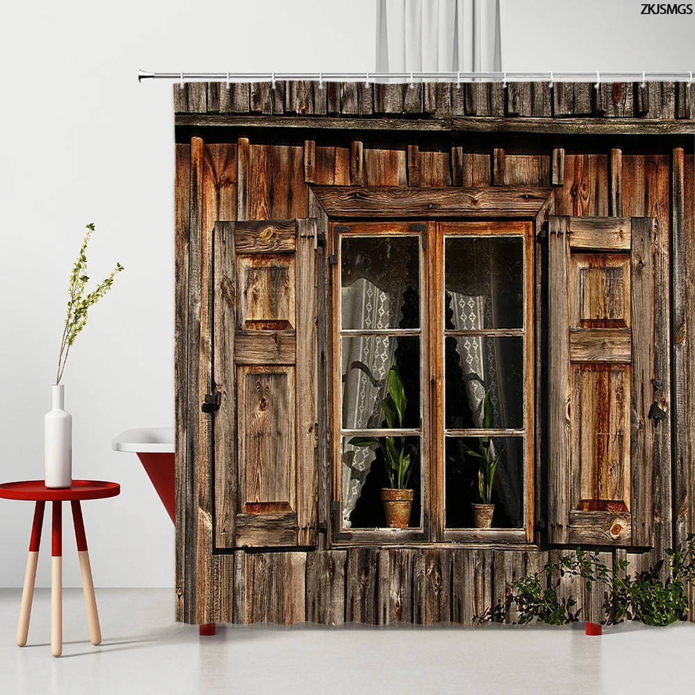 Набор деревянных занавесок для душа в стиле ретро коврики ванной украшения кухни