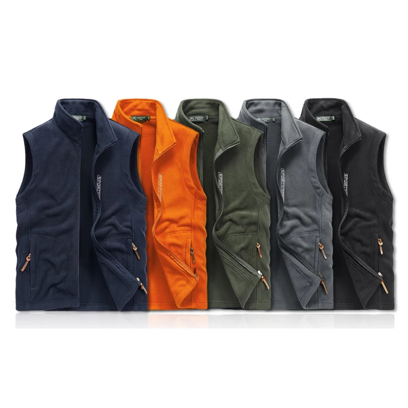 2020 Осень Зима Повседневная куртка без рукавов Мужская теплая флисовая мужская