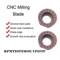 10pcs rpmt10t3moe vp15tf internal round carbide insert rpmt10 cnc metal turning blade milling lathe cutter cutting tool parts