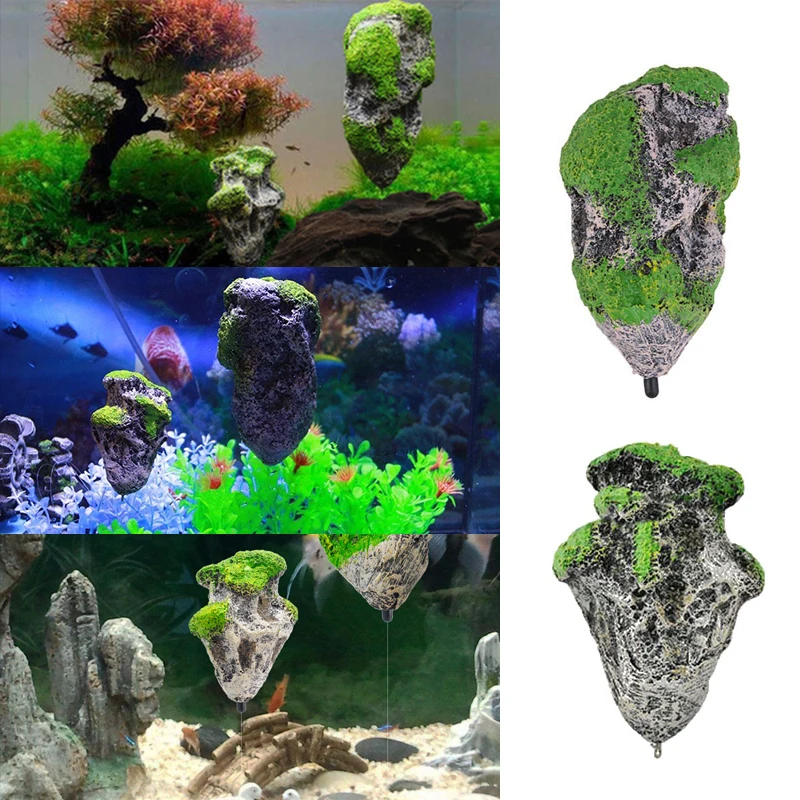 Забавный модный аквариум плавающий камень пемза открытый каменный орнамент