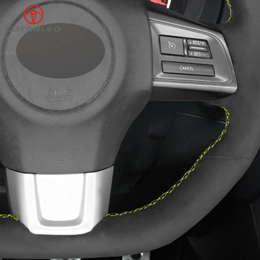 LQTENLEO черная замша DIY Ручная сшитая крышка рулевого колеса автомобиля для Subaru WRX(STI)- Levorg