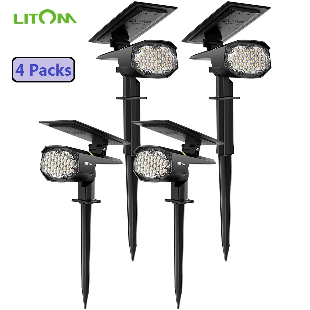 Уличный светодиодный фонарь LITOM на солнечной батарее водонепроницаемый садовый