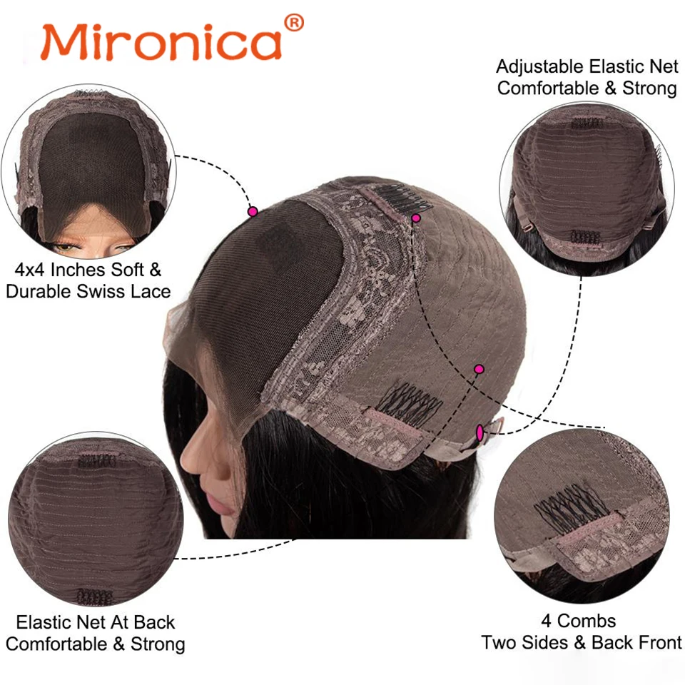

Mironica Hair 13x4 13x6 Deep Wave Lace Front Human Hair Wigs 100% Remy Human Hair Wigs For Black Women Pre PluckedHairline