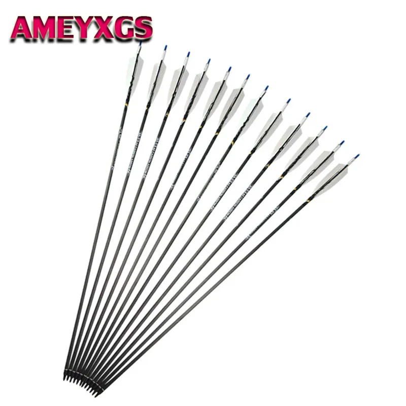 6/12 шт 31 дюйм карбоновые стрелы для стрельбы из лука позвоночника 500 чистый