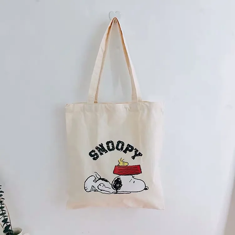 Мультяшная Холщовая Сумка-тоут Peanuts Rogue Dog Kawaii, модная сумка на плечо, лаконичная тканевая сумка на плечо, Женская Хлопковая сумка для покупок