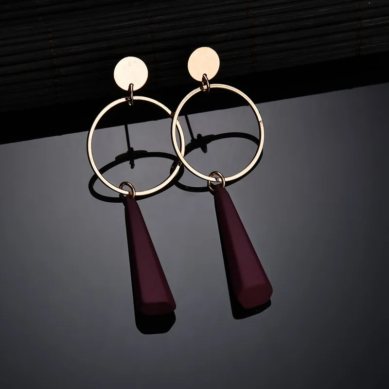 Треугольные деревянные длинные серьги сексуальные геометрические ювелирные