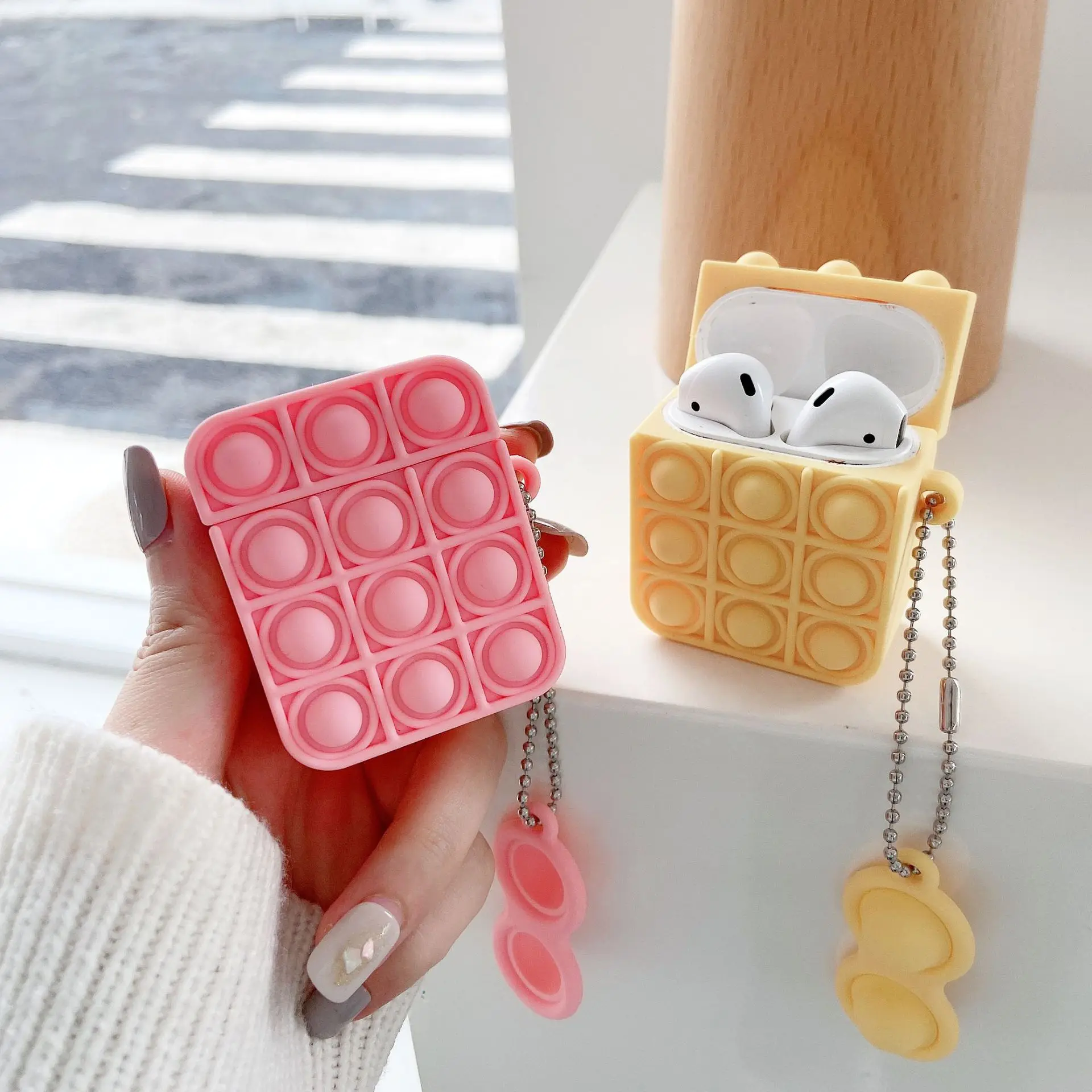 

Reliver Stress Fidget Toy Apple Case For Airpods 1/2 Airpods Pro Press Pop Bubble Release Pressure Earphone Protective Cover