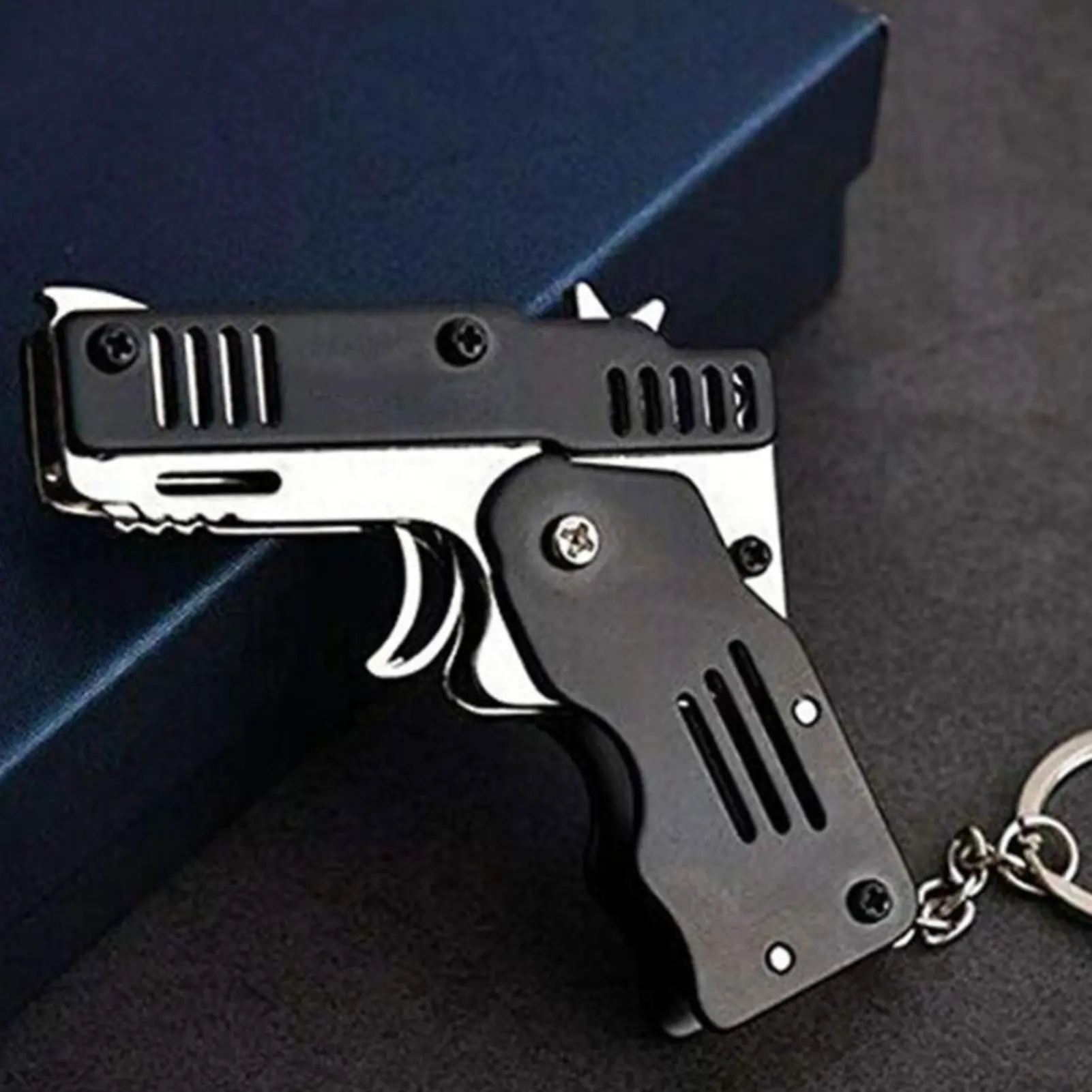 

Mini Folding Rubber Band Excellent Interesting Toy As A Key Ring Rubber Band Gun Bursts Gun Target Toy For Adults Children