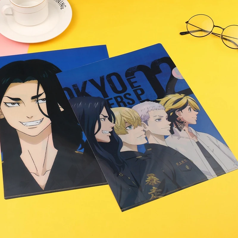 

Anime File Tokyo Revengers Bag Folder PVC Paper Document Bag School Office Supplies Cartoon A4 File Storage Bag 22*31cm