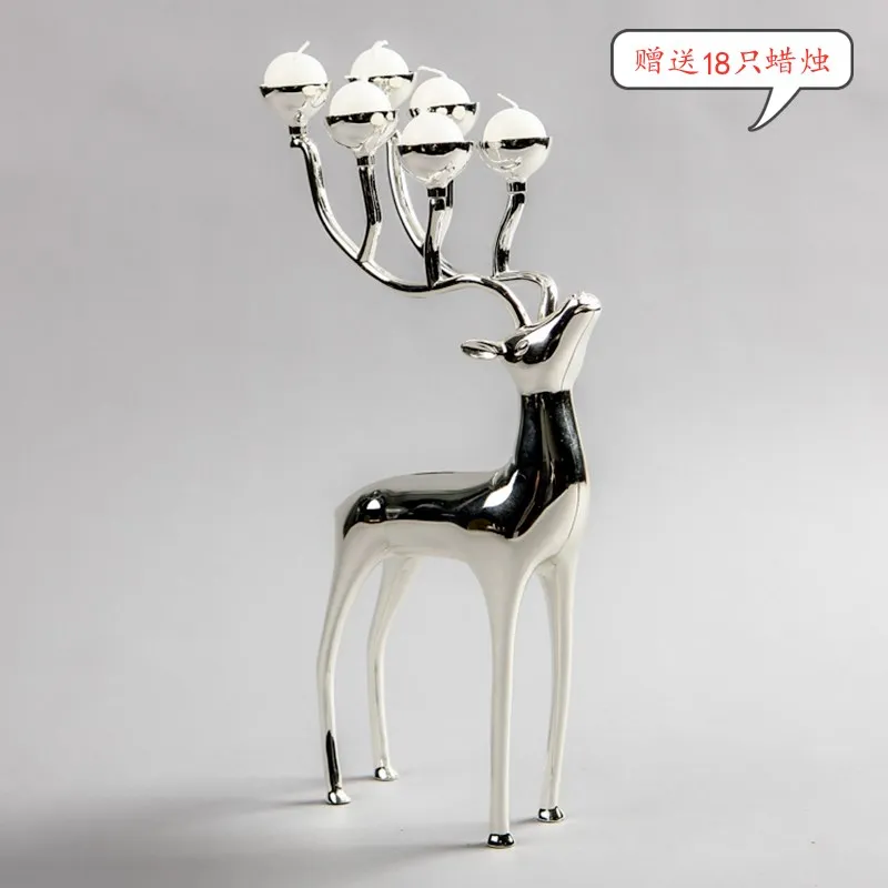 

Luxury Golden Candlestick Holder Wedding Table Vintage Garden Pillar Candle Holder Modern Metal Deer Bougeoir Home Decor AB50ZT