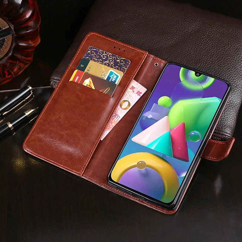 Чехол-книжка для Samsung Galaxy M21 кожаный однотонный цвет в ассортименте. | Мобильные