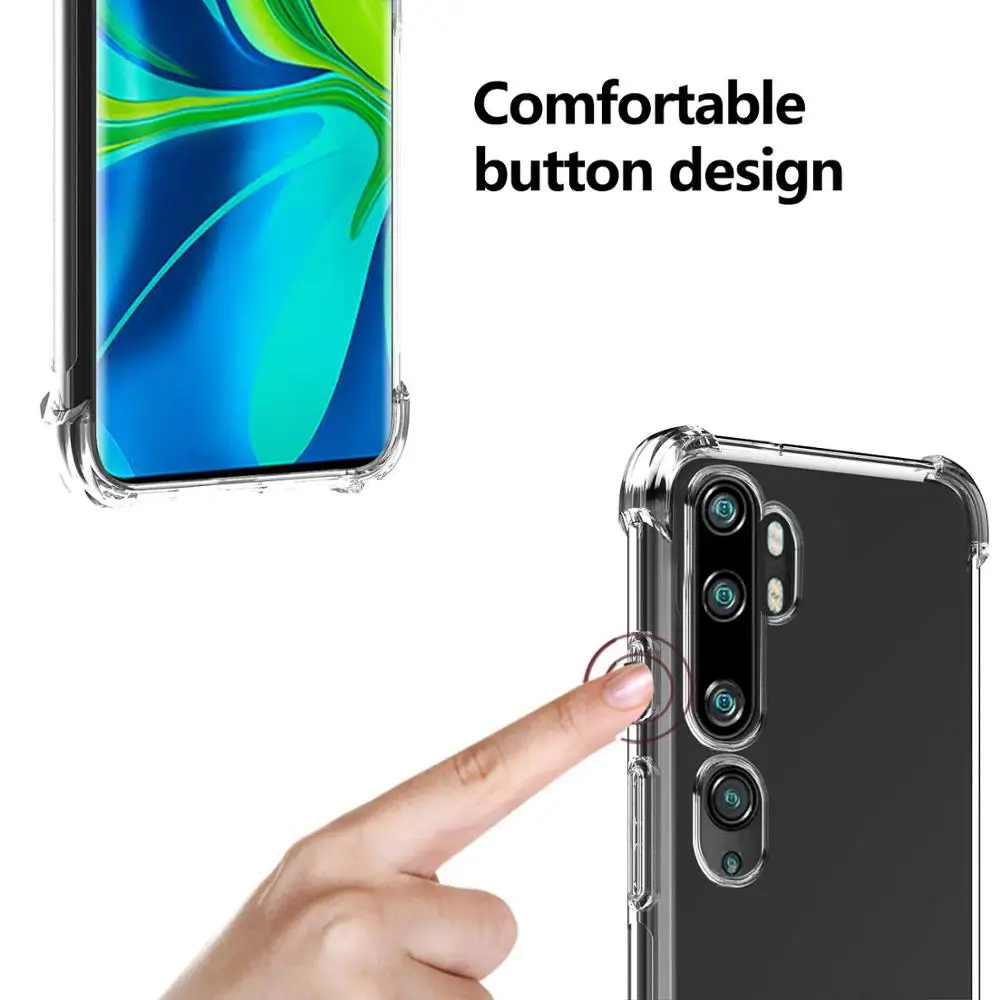 Закаленное стекло для Xiaomi Redmi Note 10 CC9 Pro 10Pro CC9Pro прозрачный силиконовый чехол из ТПУ