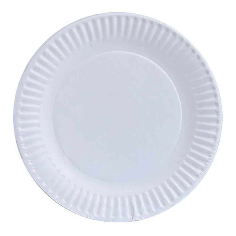 100 Pcs Paper Plates Disposable Plates Thicken Plates Paper Dishes For Wedding Birthday Party Christmas Compostable Plates White 40pcs unicorn paper plates large 23cm plates baby shower bbq summer party decor birthday party paper plates wedding decoration