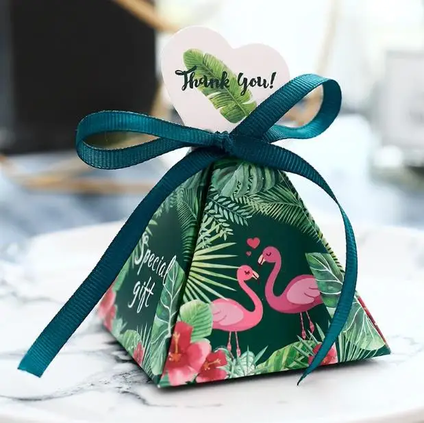 

100 шт Цветочные/Фламинго Свадебные сувениры конфетные коробочки bomboniera подарочные коробки для подарочных коробок на свадебную вечеринку