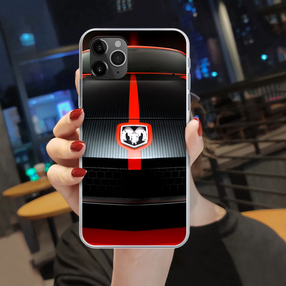 

dodge challenger SRT sport car Phone Case cover For iphone 5 5S 6 6S PLUS 7 8 12 mini X XR XS 11 PRO SE 2020 MAX transparent