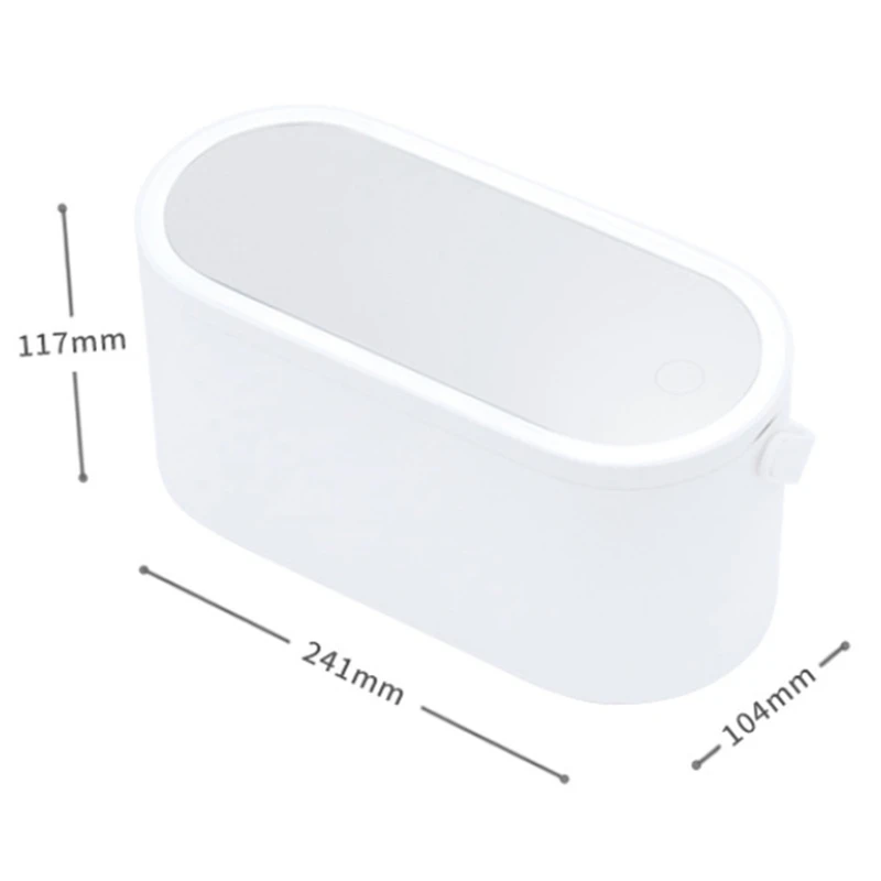 

Makeup Organizer Box with LED Light Mirror Portable Travel Makeup Cosmetics Organizer Contact Light Mirror Case