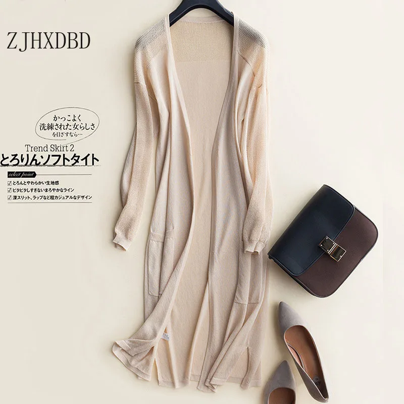 

Summer Sun Sweater Coats Knitted Women's Cardigan Jackets 2020 Female Thin Long Jackets Women Coats Jacket Loose Women Outerwear