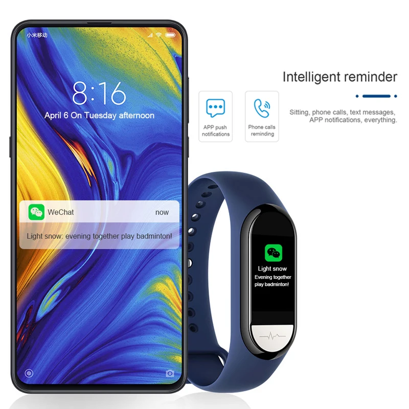 Фитнес-браслет унисекс водонепроницаемый IP67 с функцией отслеживания вызовов |