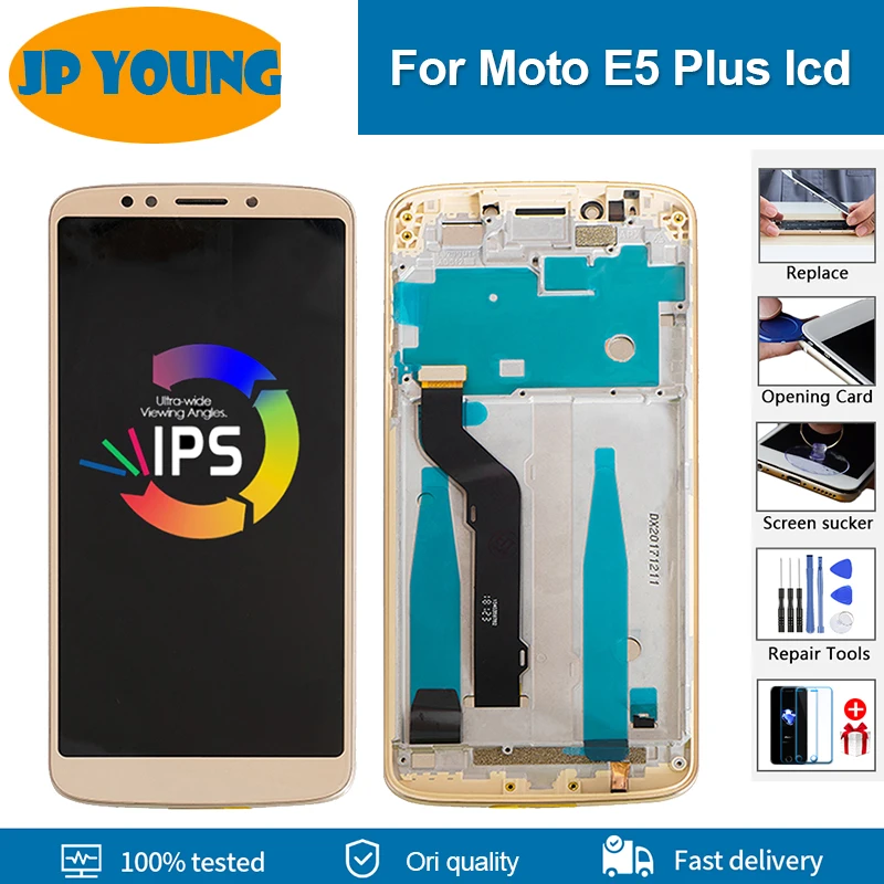 Оригинальный ЖК-дисплей 6,0 дюйма для Motorola Moto E5 Plus, сенсорный экран с рамкой и дигитайзером в сборе для MOTO E5 Plus xt93, дисплей