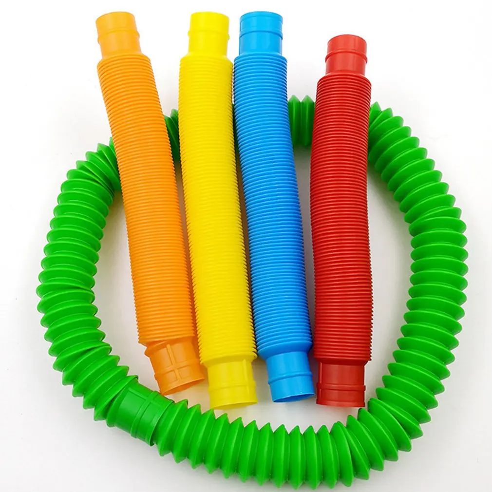 

4 шт креативные волшебная игрушка с принтом «разноцветные Круги» забавная игрушка в подарок складной Пластик поп трубки катушки для детей р...
