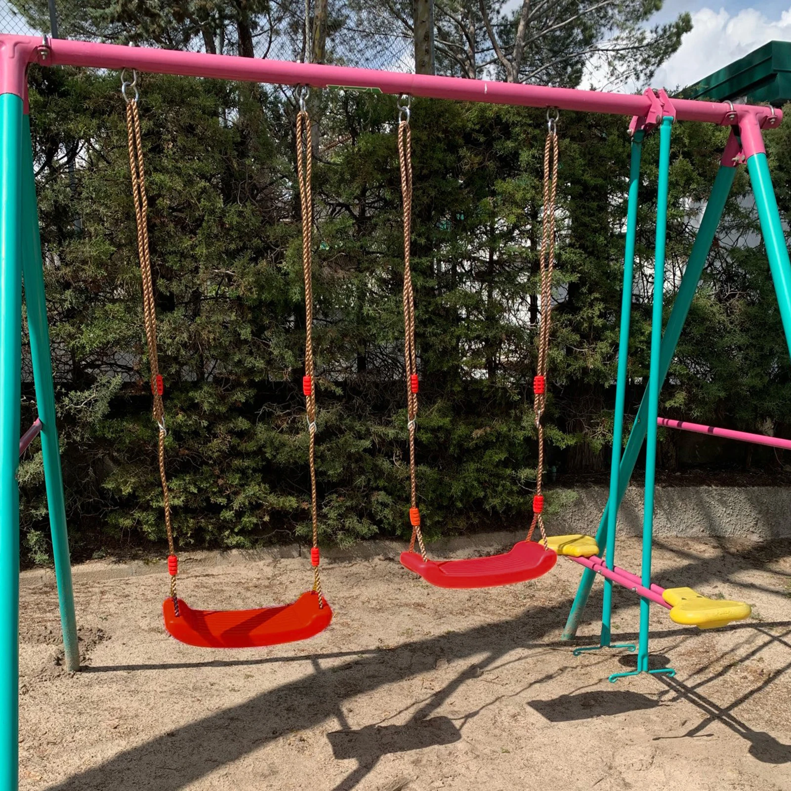 

Outdoor Children's Adjustable Swing Set Swing With Rope Toy Plastics Swing Bending Plastics Swing Children's Outdoor Toy
