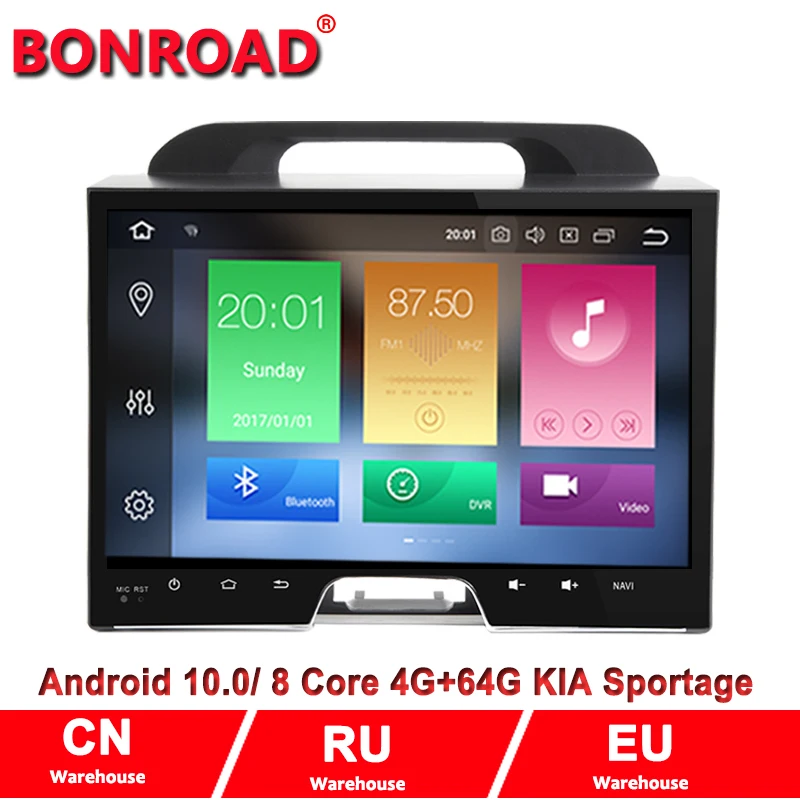 Автомобильный планшет Bonroad Eight Core10 2Din Android 7.1.2 IPS экран 1024*600 GPS радио и аудио |