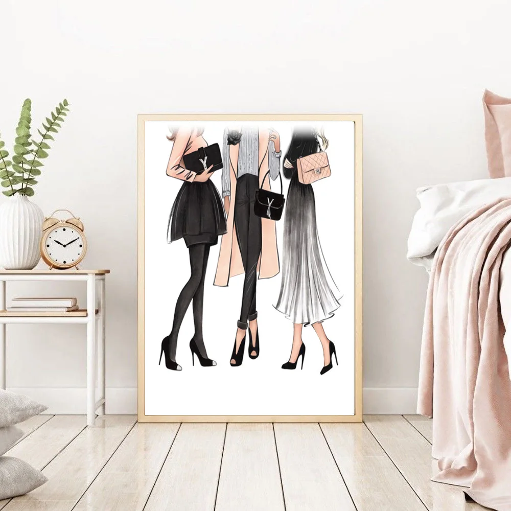 Картина на стену холсте модная Северная картина для девочек плакат картины