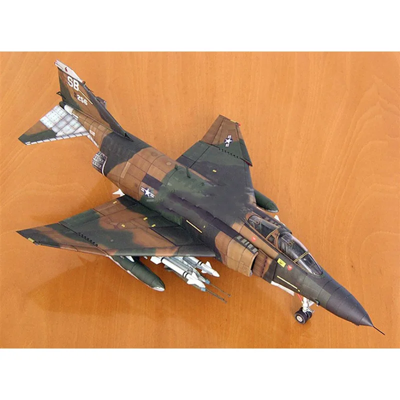 1:33 USA F-4B Ghost Fighter MiG Aircraft DIY 3D Paper Card Model Building Sets Construction Toys Educational Toys 54*34cm