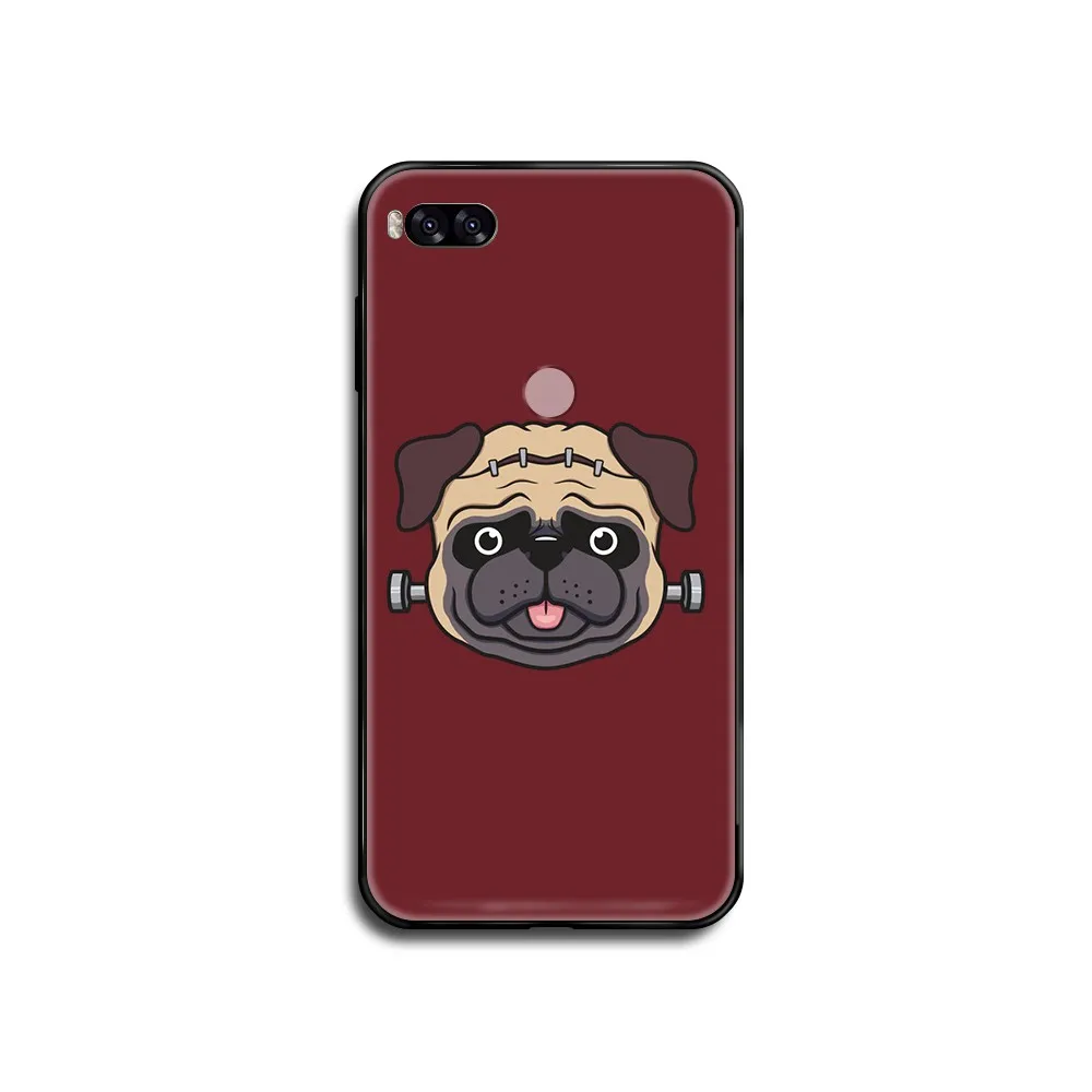 Милый мультяшный Мопс бульдог Роскошный чехол для мобильного телефона черный