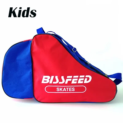 Kids size red 1 шт. треугольник Катание на коньках скорость роликовые коньки обувь сумка портативный плечевой ремень нейлоновый чехол для взрослых детей - Цвет: Kids size red