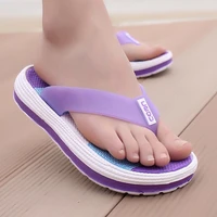 2021 summer slippers women casual massage durable flip flops beach sandals female wedge shoes striped lady room slippers
