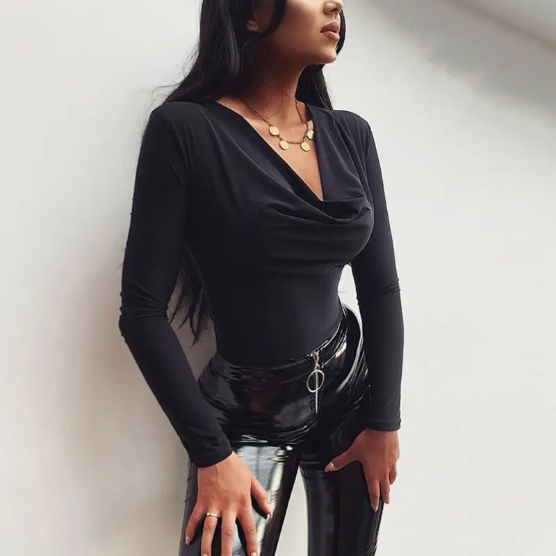 Новое поступление осенне зимнее женское облегающее пикантное боди Goocheer с