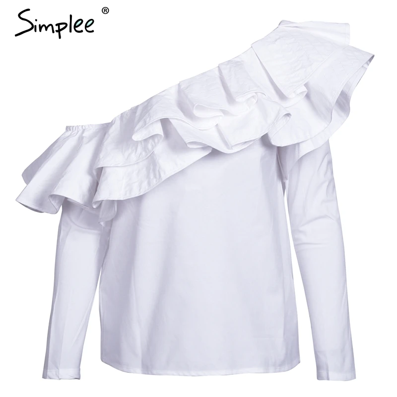 Женская блузка Simplee с глубоким V-образным вырезом и баской рукавом-фонариком