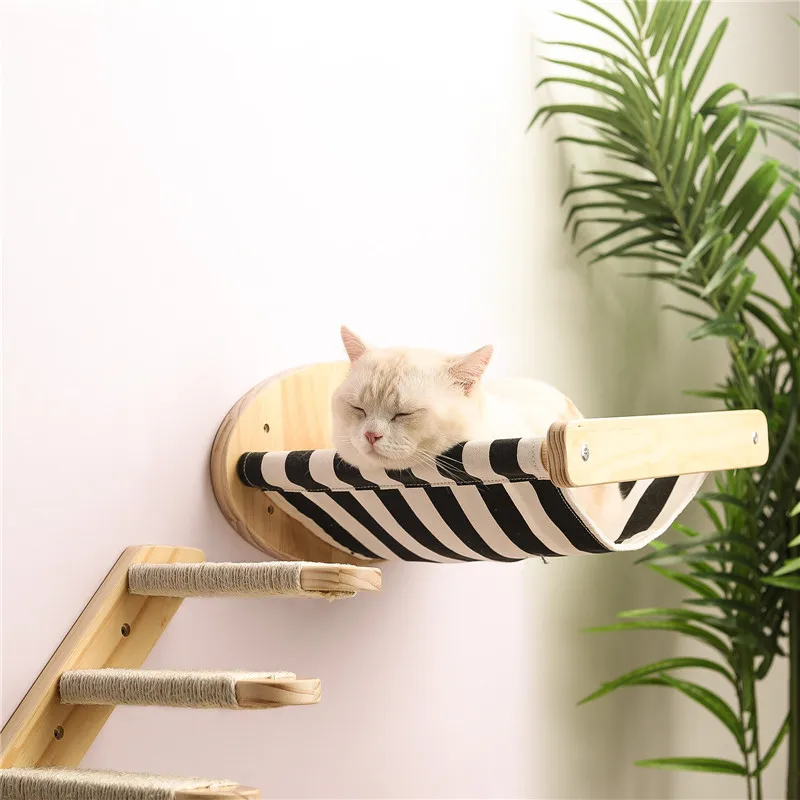

Cat Scratcher DIY Cats Climbing Frame Cat Wall Furniture Hanging Stairs Cats Hammock Playing Scratching Post for Pet Furniture