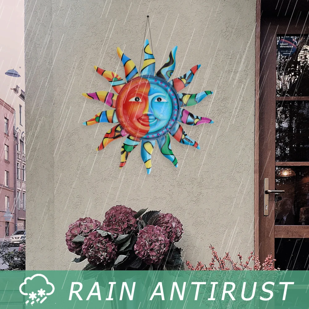 

1Pc Sun Shaped Adornment Decorative Wall Hanging Pendant Garden Ornament