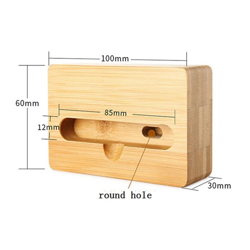

Bamboo Wood CellPhone Holder Mobile Dock Station Bracket Stand W/Sound Amplifier